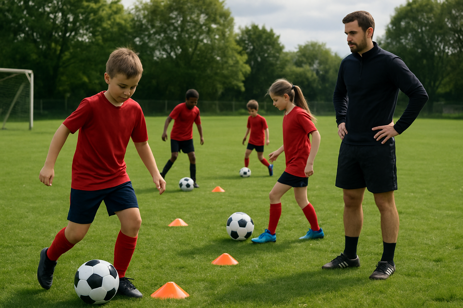 youth football training session observation