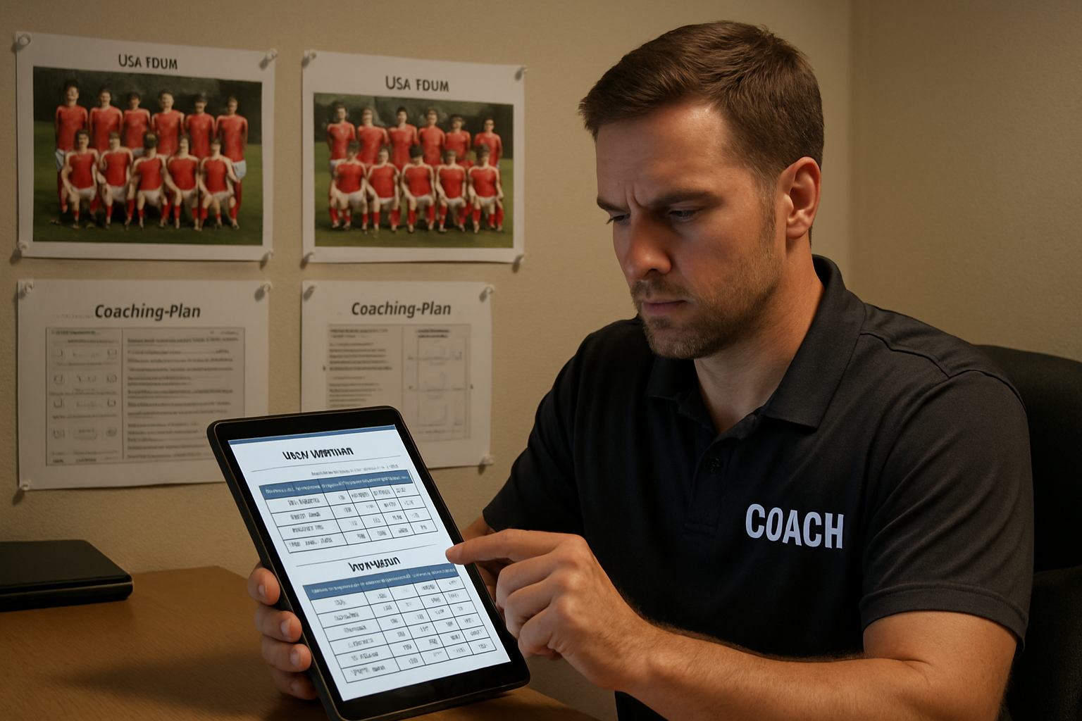 Coach managing attendance and scheduling for multiple football batches using digital tools