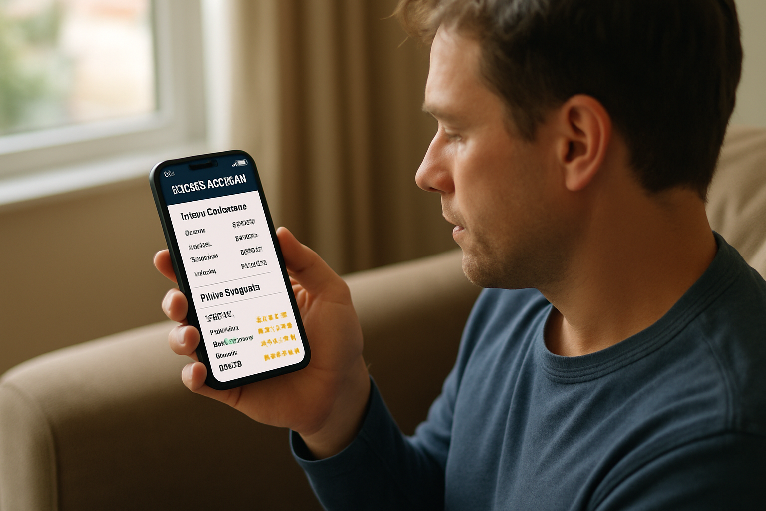 Parent using sports academy communication app on smartphone to check child’s schedule