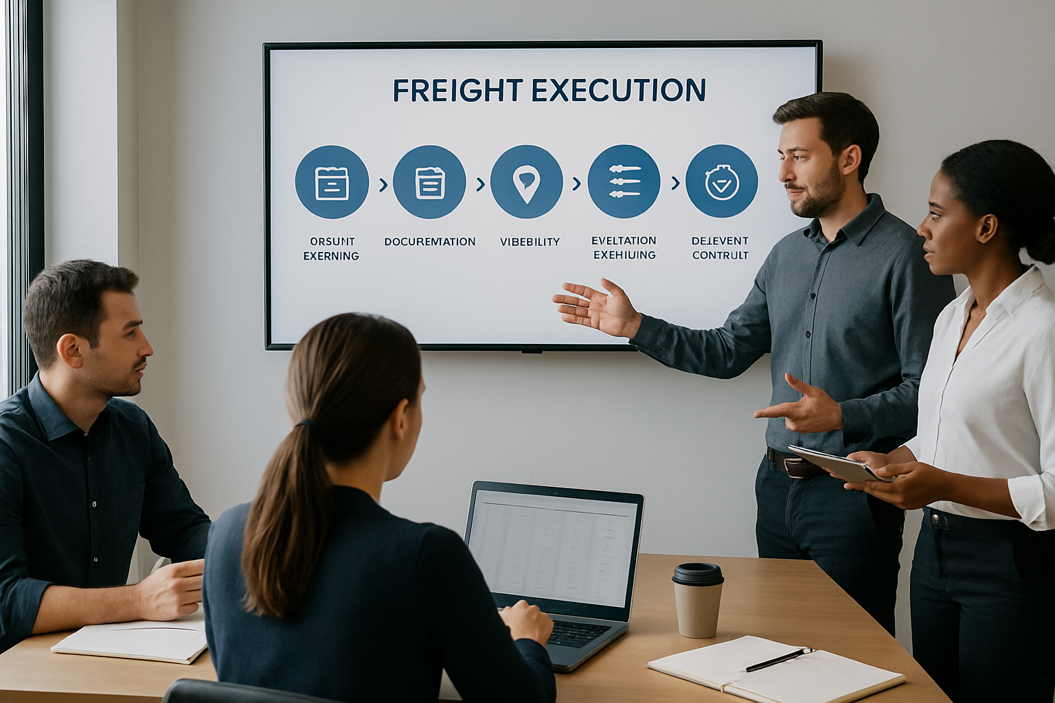 workflow visualization of freight booking to delivery control with exception handling