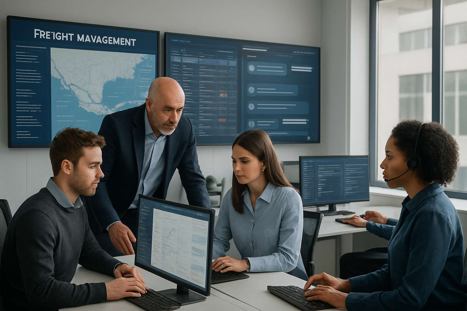 Operations team implementing agentic AI in freight workflows