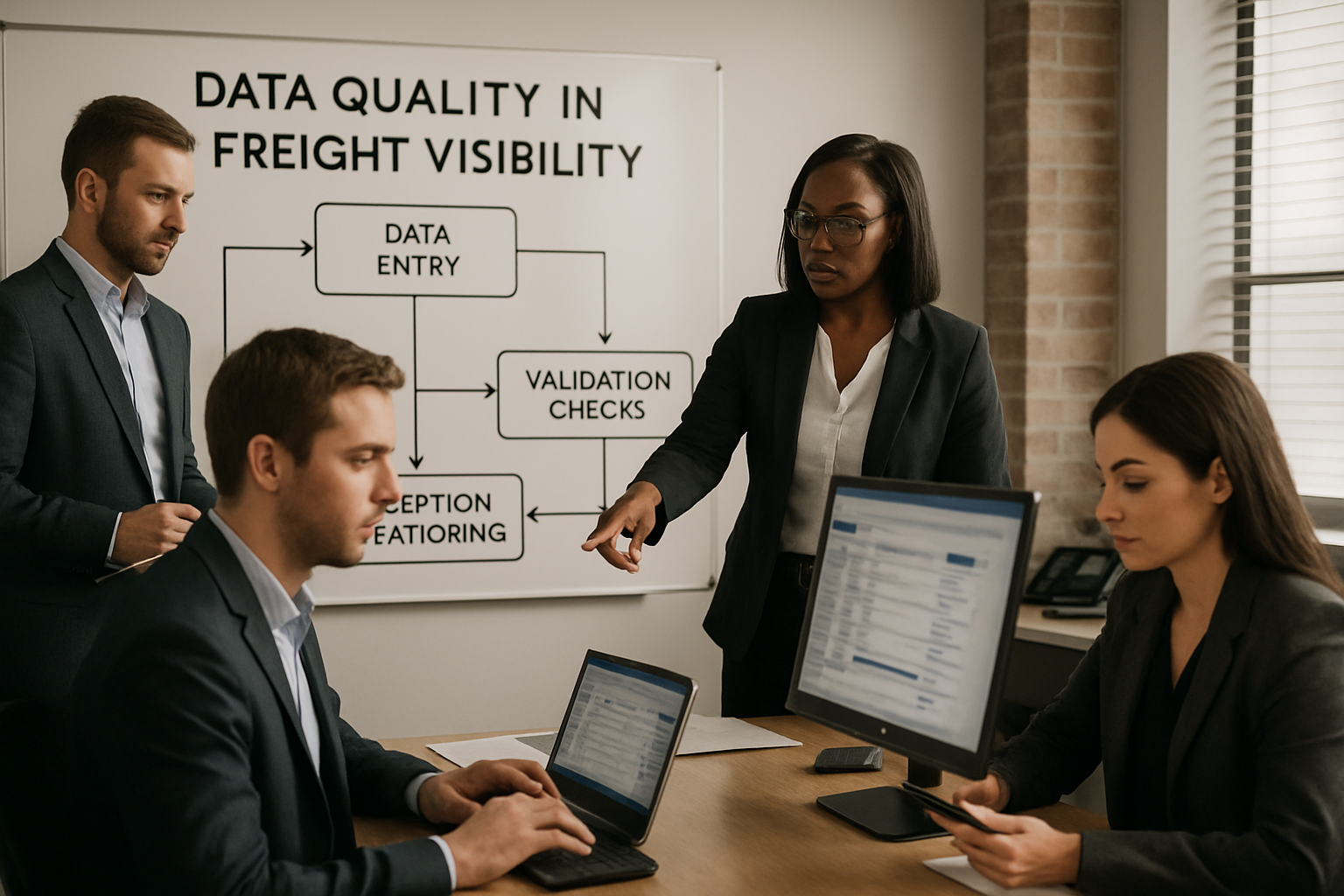 workflow of freight data quality management in logistics office