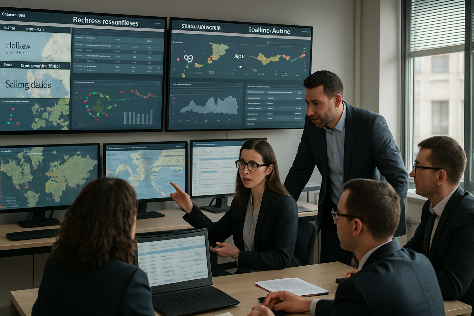logistics operations team monitoring freight exceptions in real-time