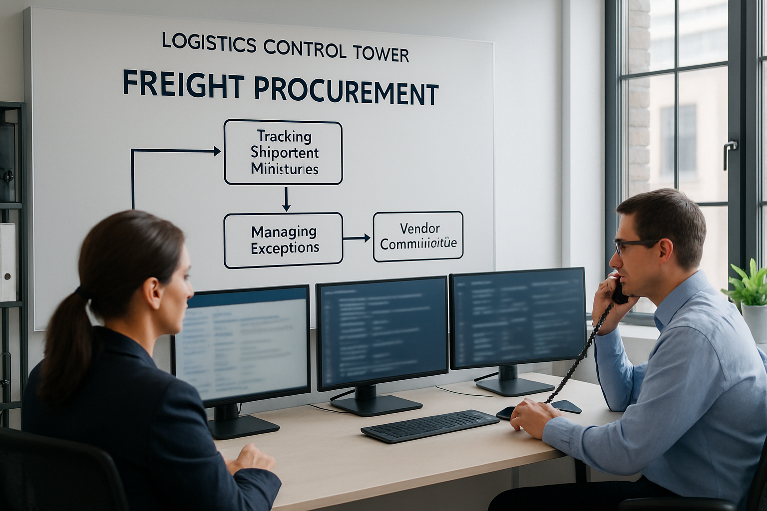 workflow visualization of freight procurement and exception handling in logistics control tower