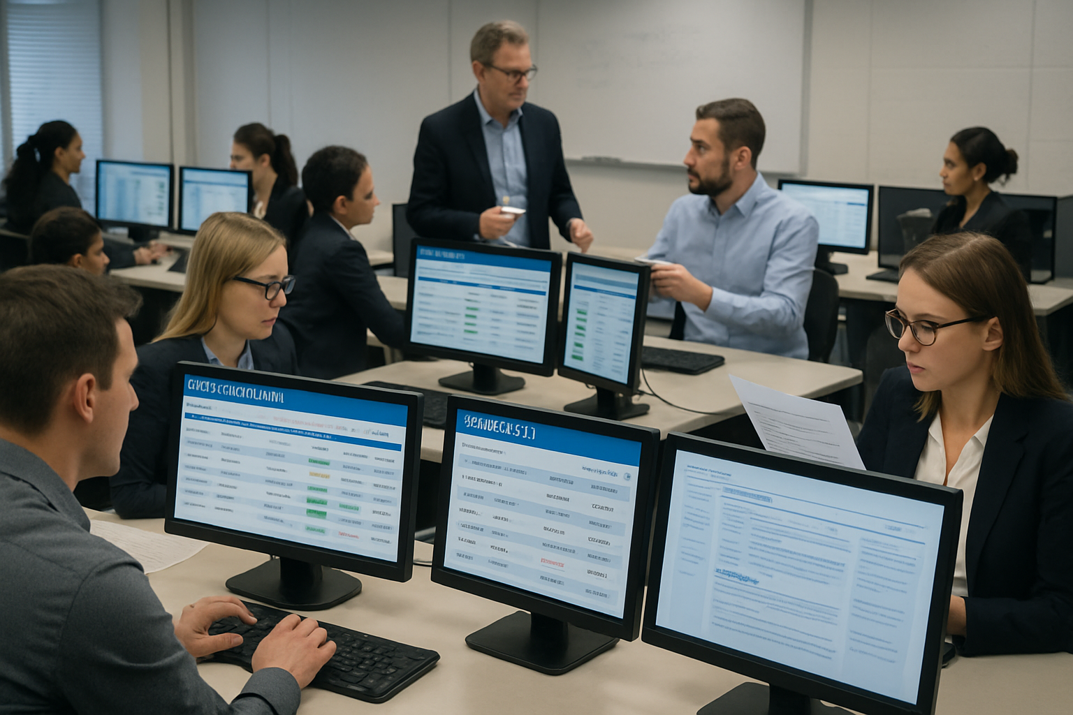 Operations team monitoring automated freight workflows and exception handling