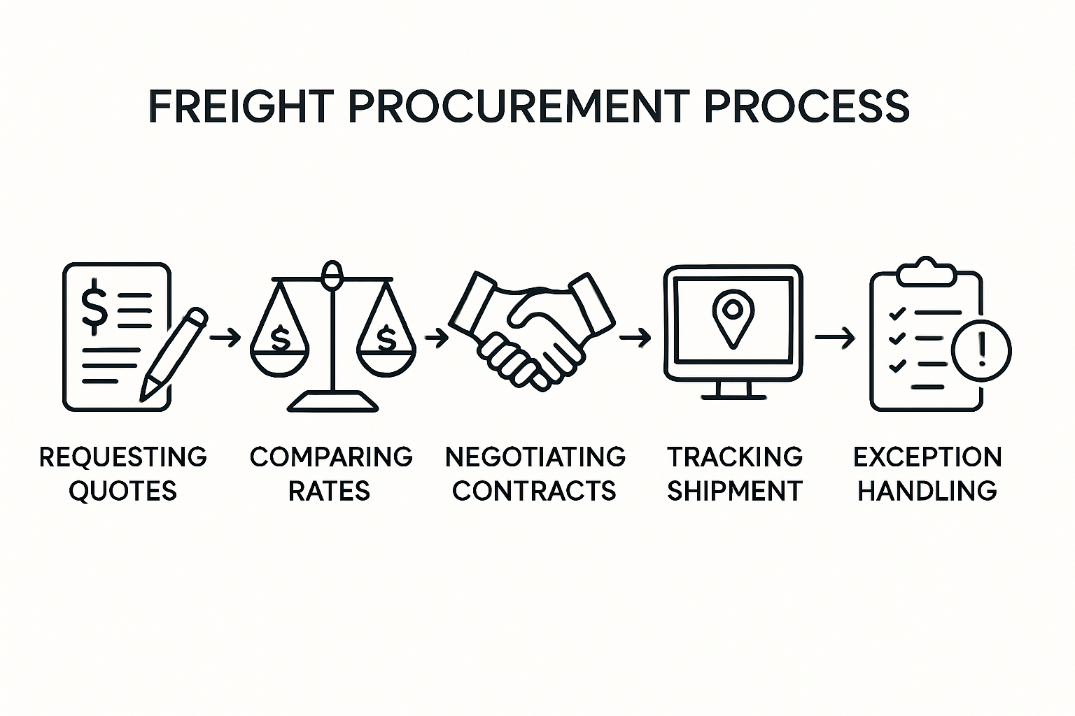 workflow of freight procurement integrating rate management and shipment tracking