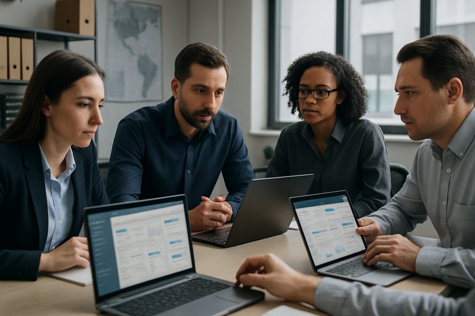 logistics team using digital freight procurement software for vendor rate comparison