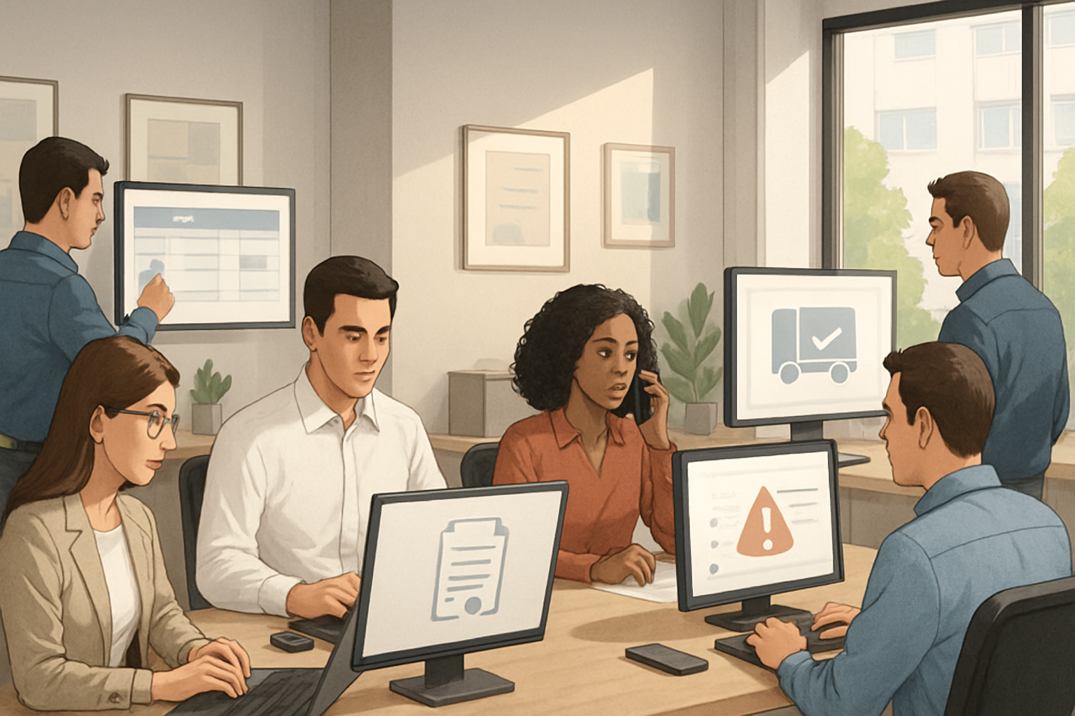 workflow diagram of multi-shipment management in logistics