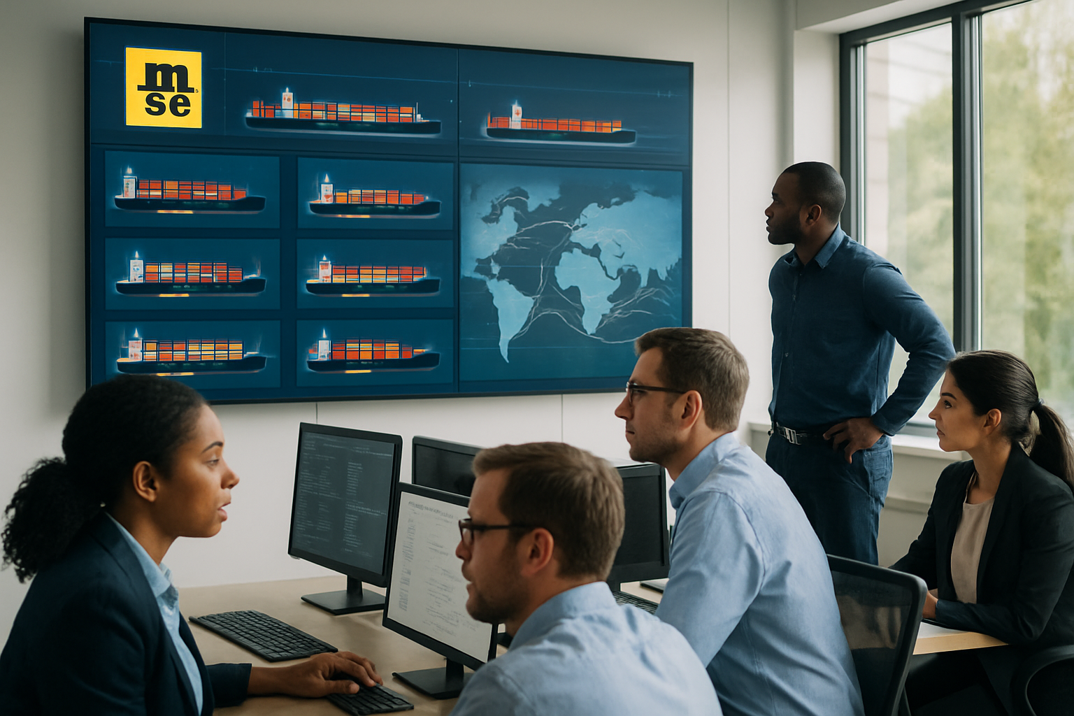 Operations team using a centralized dashboard for MSC container tracking