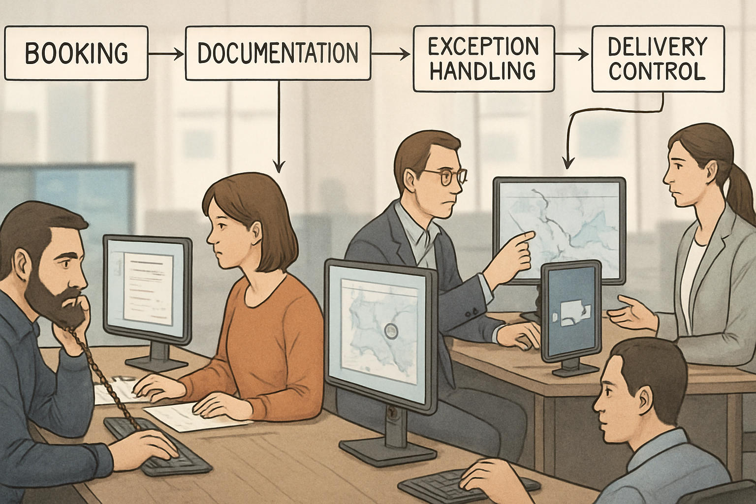 workflow visualization of integrated multimodal freight management process