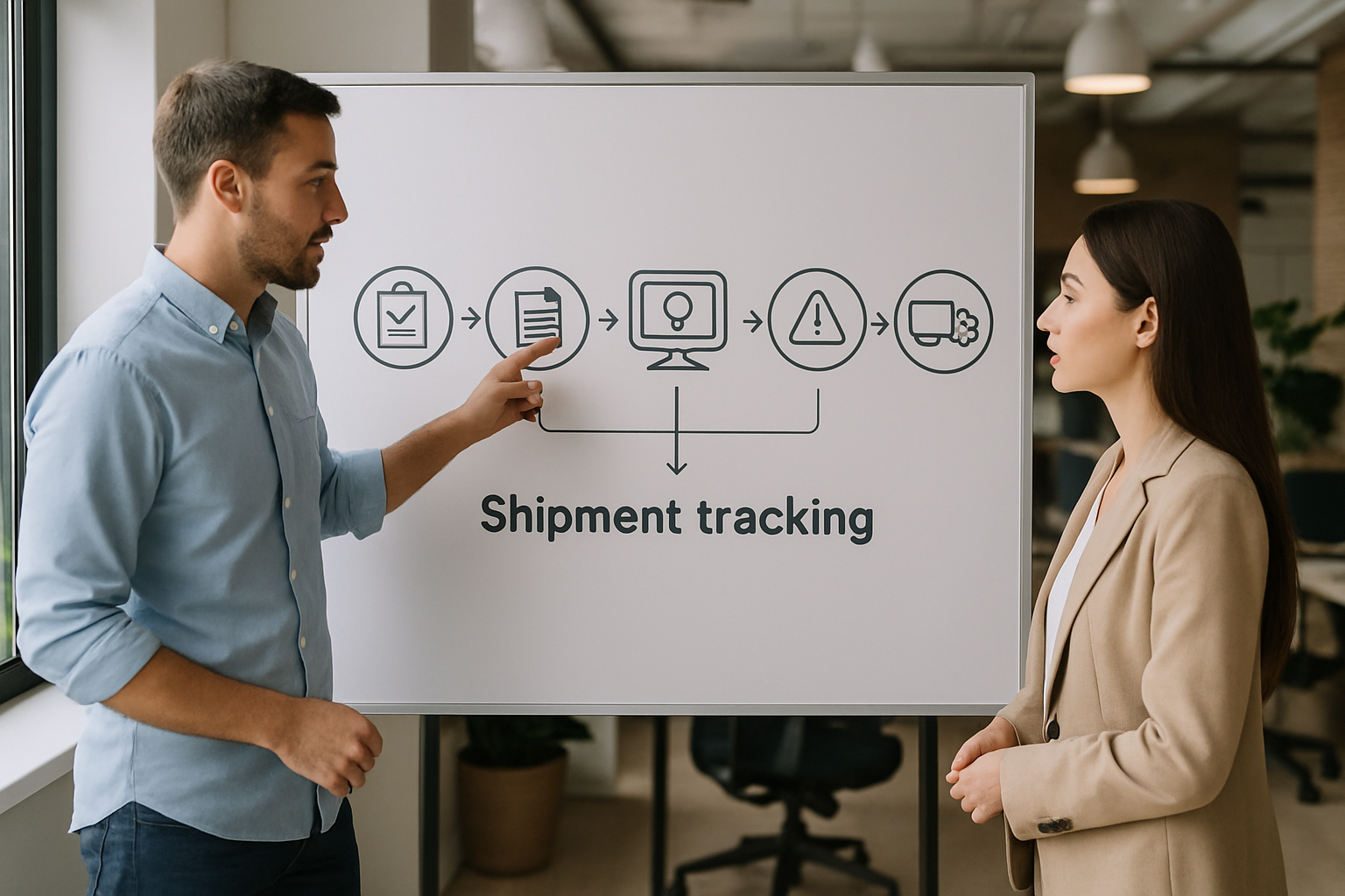 flowchart of shipment tracking workflow in logistics operations