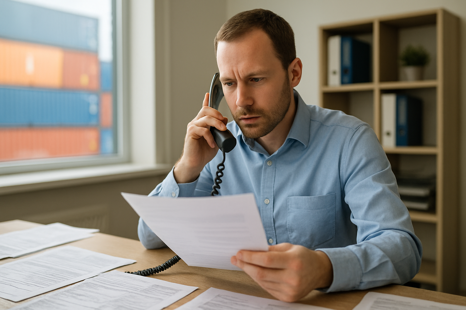 Freight forwarder coordinating carrier follow-ups after detecting a cargo rollover exception