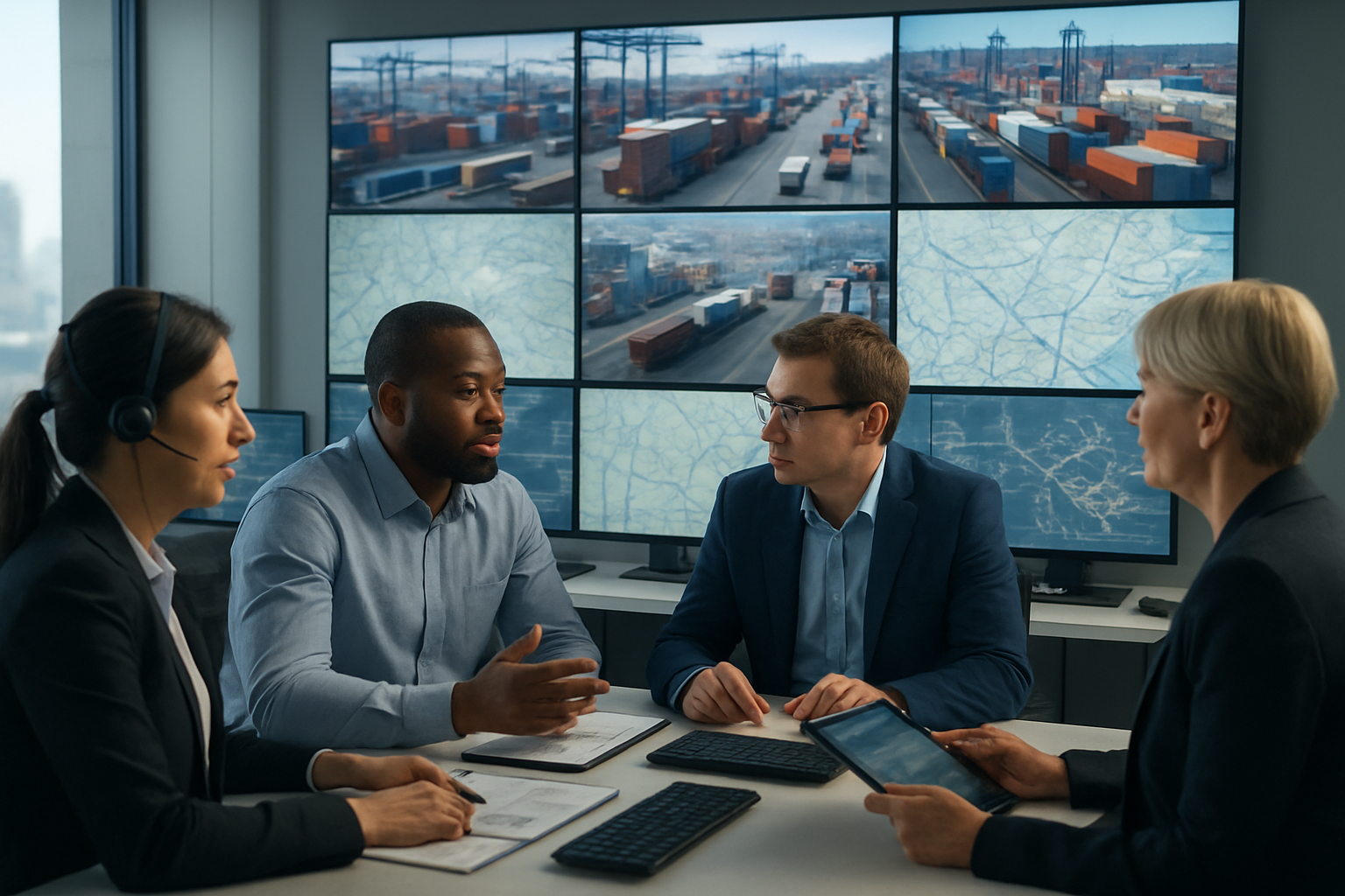 logistics operations team monitoring shipments to avoid last minute shipping surprises