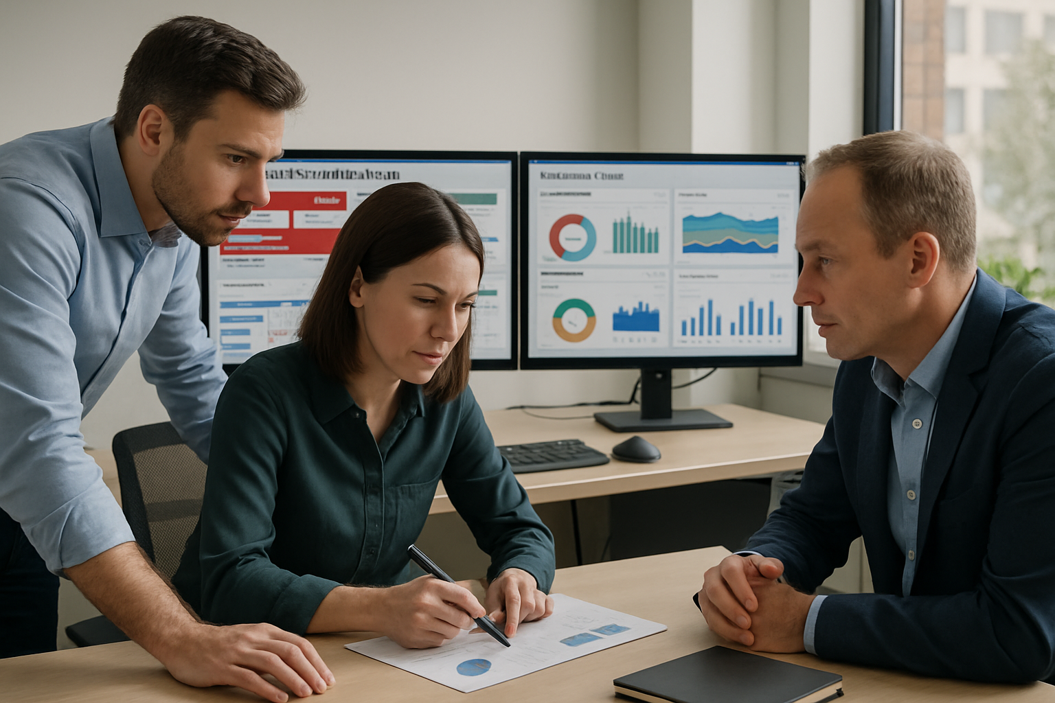 operation managers coordinating exceptions using shipment data dashboards