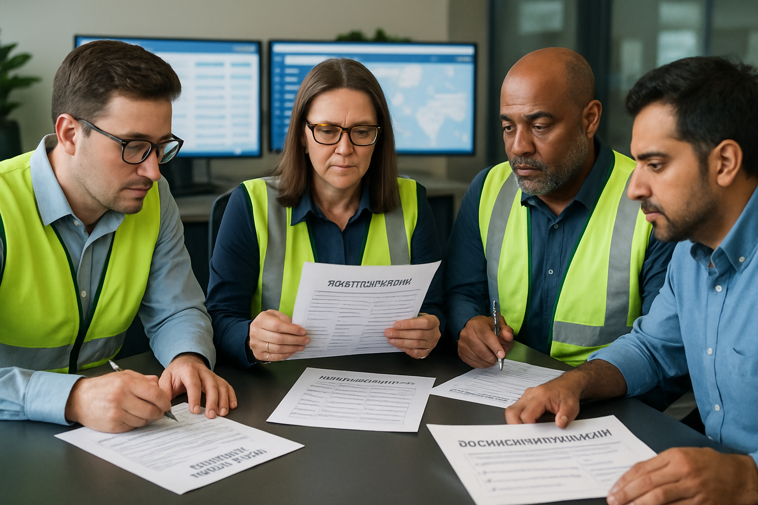 workflow meeting showing exception management for shipment tracking
