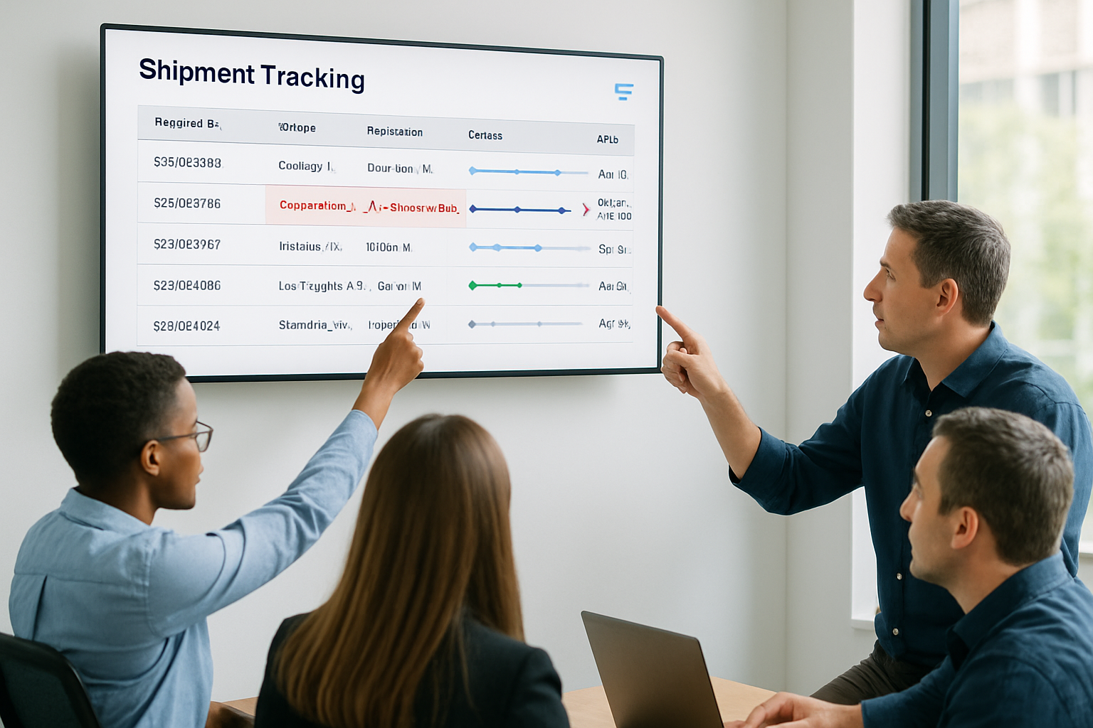 Operations team monitoring a white label shipment tracking portal showing real-time shipment status and milestones on screen