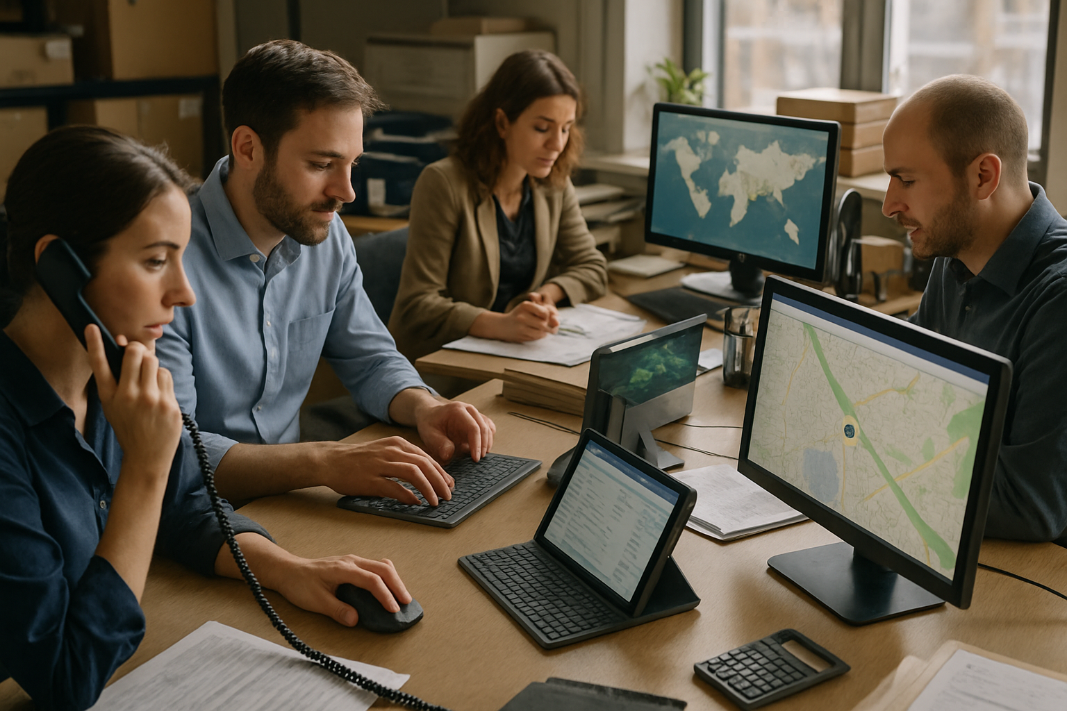 workflow visualization of integrated booking, documentation, tracking, and exception handling