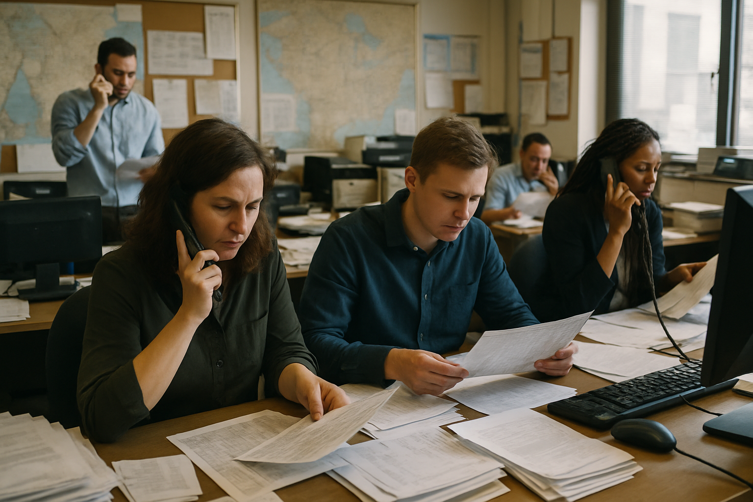 logistics team comparing freight rates manually using spreadsheets and phone calls